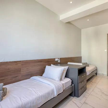2br Sea View With Terrace Across Road Ac St Julians Malta Apartment *