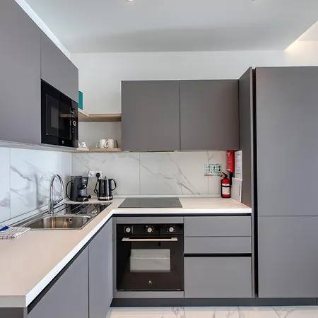 2br Sea View With Terrace Across Road Ac St Julians Malta Apartment *