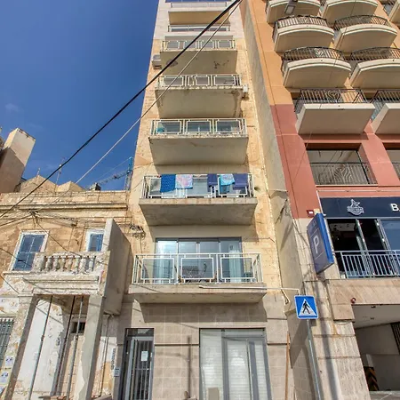 2br Sea View With Terrace Across Road Ac St Julians Malta