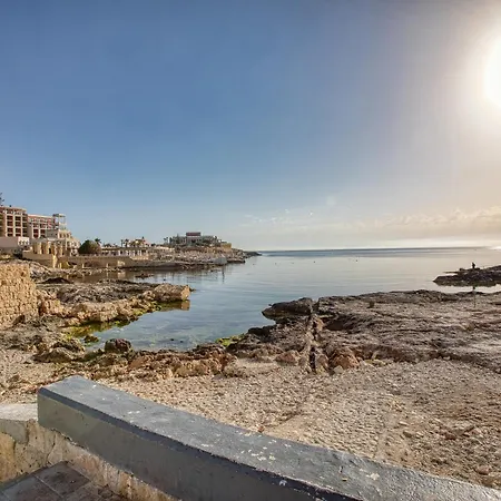 2br Sea View With Terrace Across Road Ac St Julians Malta *