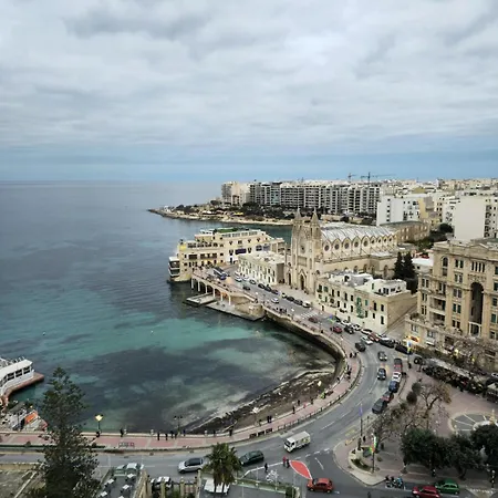2br Sea View With Terrace Across Road Ac St Julians Malta * Saint Julian's