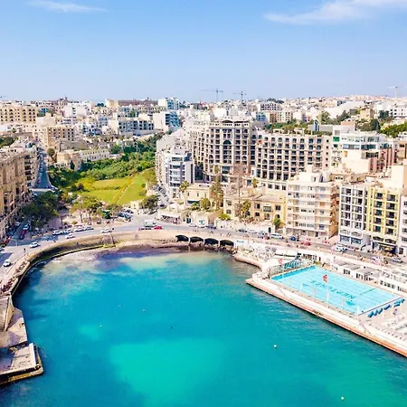 2br Sea View With Terrace Across Road Ac St Julians Malta Apartment *