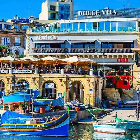 2br Sea View With Terrace Across Road Ac St Julians Malta Apartment