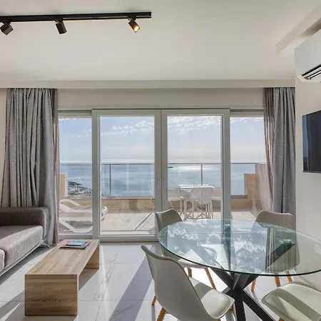 2br Sea View With Terrace Across Road Ac St Julians Malta Apartment Saint Julian's