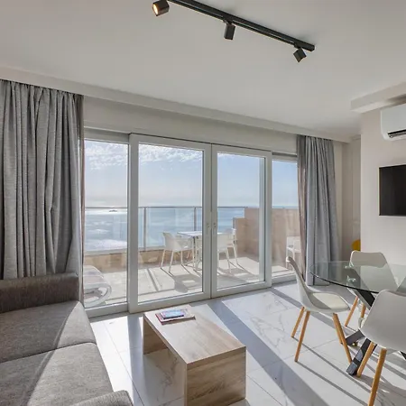 2br Sea View With Terrace Across Road Ac St Julians Malta *