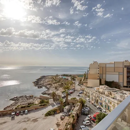 2br Sea View With Terrace Across Road Ac St Julians Malta Apartment