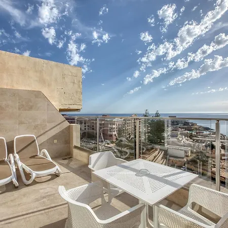 Apartment 2br Sea View With Terrace Across Road Ac St Julians Malta