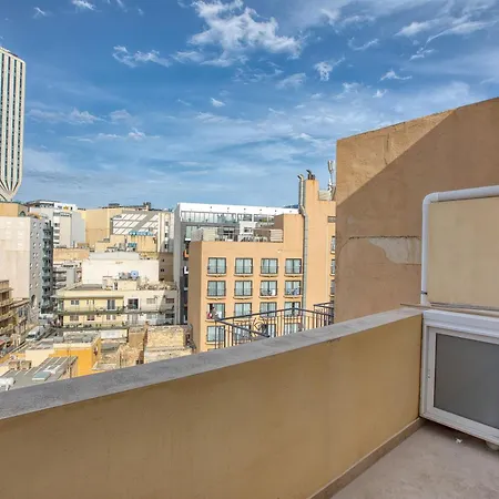Apartment 2br Sea View With Terrace Across Road Ac St Julians Malta *